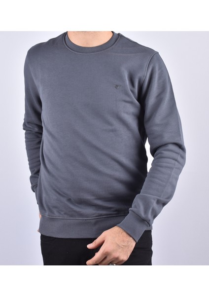 R2247 Pamuk Bisiklet Yaka Sweat /antrasit/m