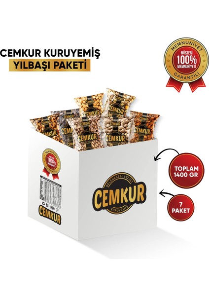 Cemkur Kuruyemiş Yılbaşı Paketi Karışık Kuruyemiş - 7 Paket 1400GR