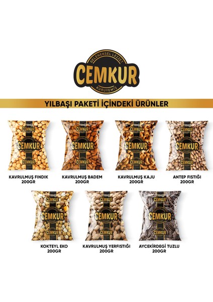 Cemkur Kuruyemiş Yılbaşı Paketi Karışık Kuruyemiş - 7 Paket 1400GR