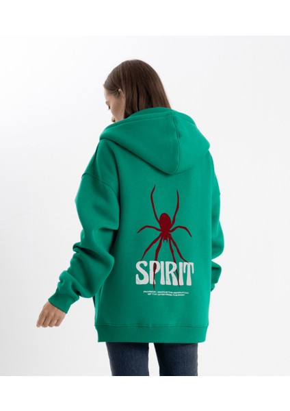 Unisex Oversize Spirit Kapüşonlu Sweatshirt