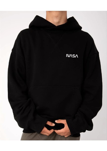 Unisex Oversize Nasa Kapüşonlu Sweatshirt