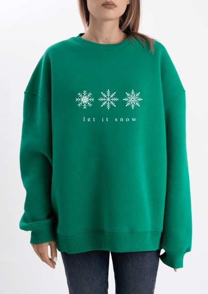 Unisex Oversize Let It Snow Sweatshirt