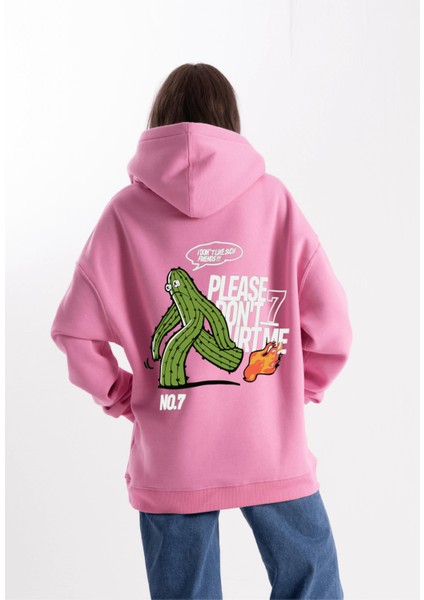 Unisex Oversize No7 Kapüşonlu Sweatshirt
