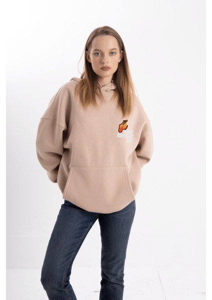 Unisex Oversize No7 Kapüşonlu Sweatshirt