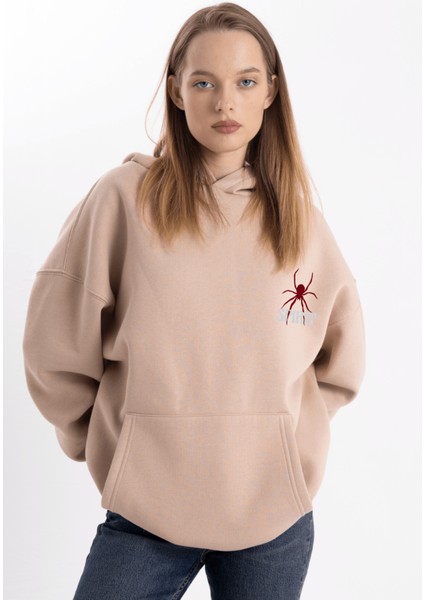 Unisex Oversize Spirit Kapüşonlu Sweatshirt