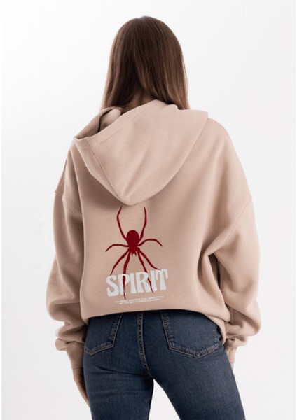 Unisex Oversize Spirit Kapüşonlu Sweatshirt