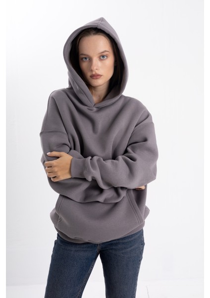 Unisex Oversize Carmelite Kapüşonlu Sweatshirt