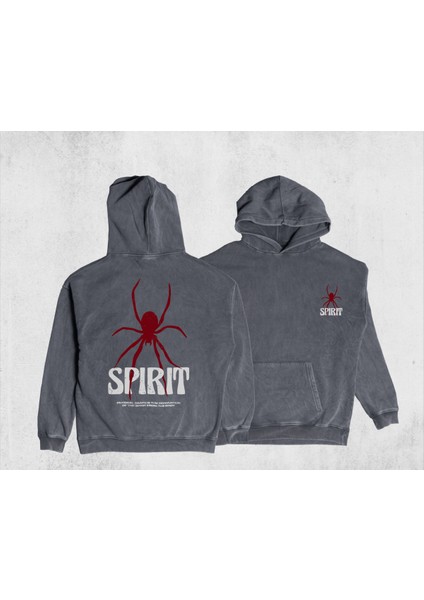 Unisex Oversize Spirit Kapüşonlu Sweatshirt