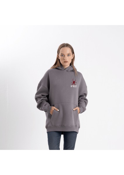 Unisex Oversize Spirit Kapüşonlu Sweatshirt