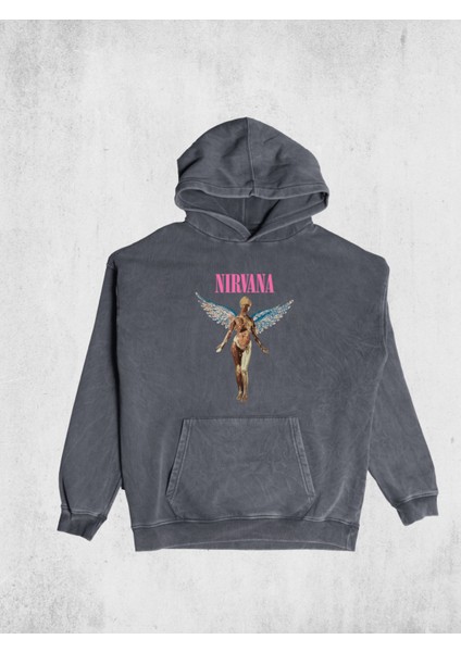 Unisex Oversize Eskitme Nirvana Kapüşonlu Sweatshirt fiyatları