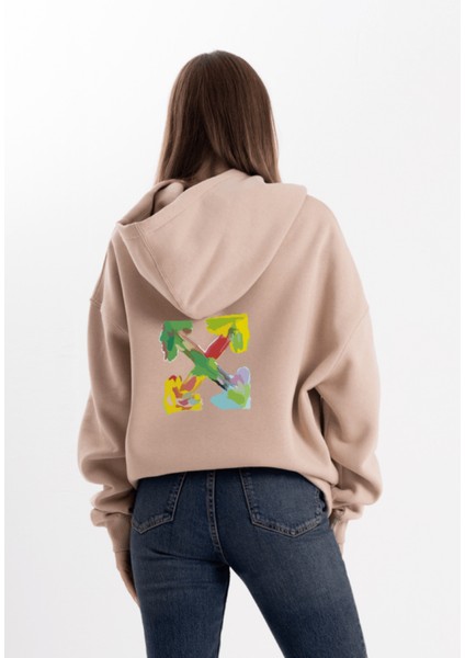 Unisex Oversize Four Kapüşonlu Sweatshirt