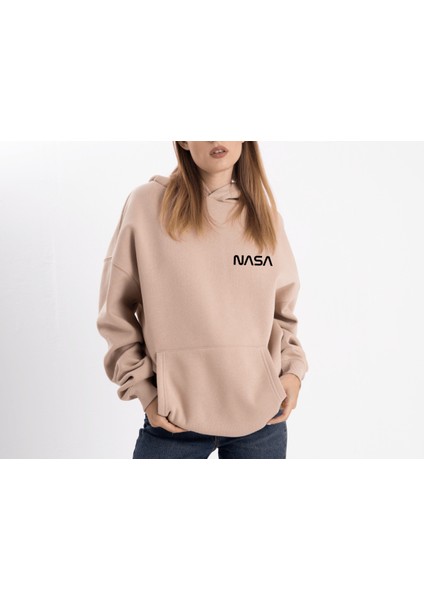 Unisex Oversize Nasa Kapüşonlu Sweatshirt