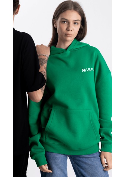 Unisex Oversize Nasa Kapüşonlu Sweatshirt