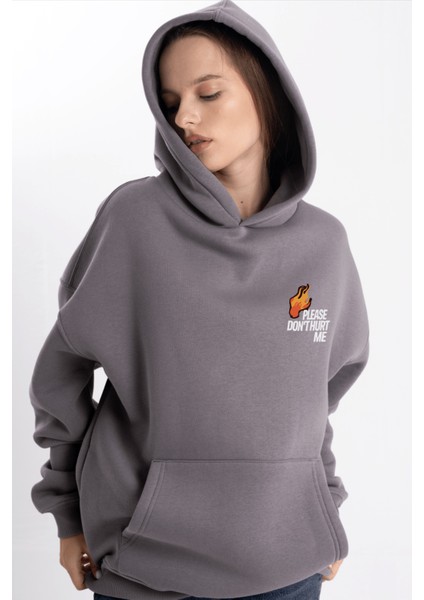 Unisex Oversize No7 Kapüşonlu Sweatshirt