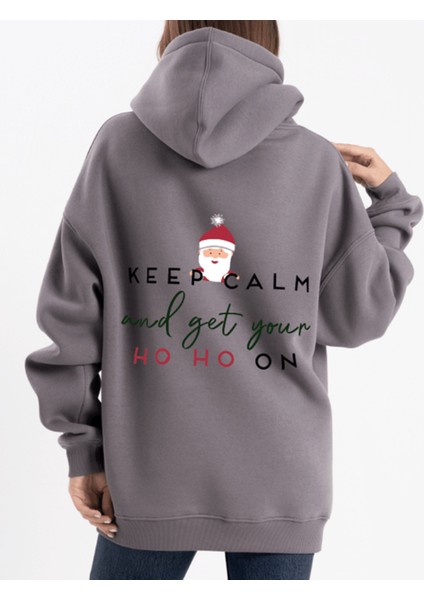 Unisex Oversize Ho Ho On Kapüşonlu Sweatshirt fiyatları