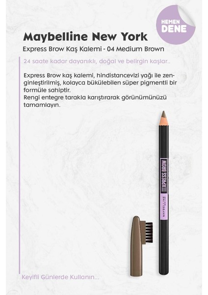 Maybelline Express Brow Kaş Kalemi 04 Medium Brown