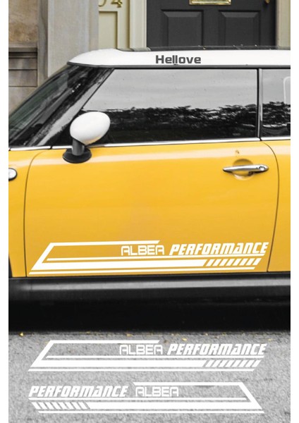 Fiat Albea Yan Şerit Performance Oto Araba Sticker Sağ ve Sol Beyaz 55*16 cm modelleri