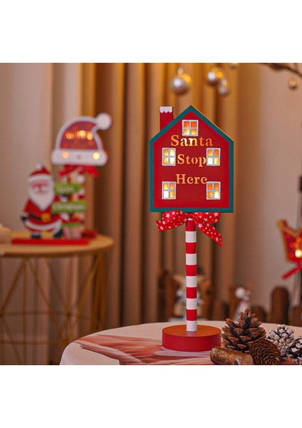 LED Noel Dekoratif Işıklar Şenlikli Bir Atmosfer Penceresi Noel Şapka Taç Süsleri Modelleme Işıkları (Yurt Dışından)