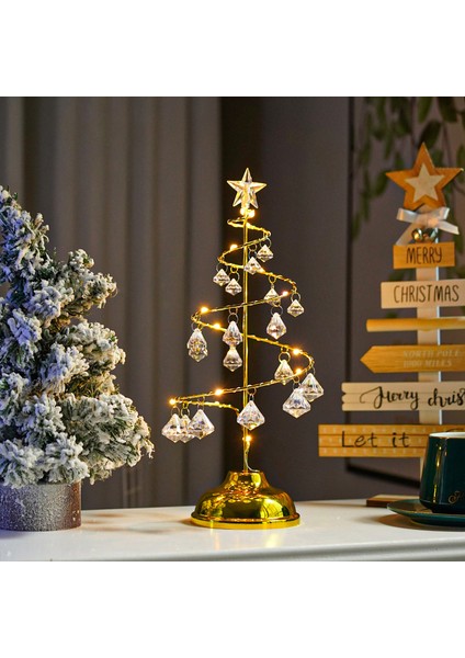 LED Yıldız Işığı Kristal Elmas Noel Ağacı Işığı Noel Masa Lambası Dekoratif Masa Lambası (Yurt Dışından)