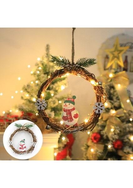 Noel Çelengi Yaşlı Adam Kardan Adam Pencere Kapı Tokmağı Noel Ağacı Kolye Noel Atmosferi Dekorasyon Işık Dize (Yurt Dışından)