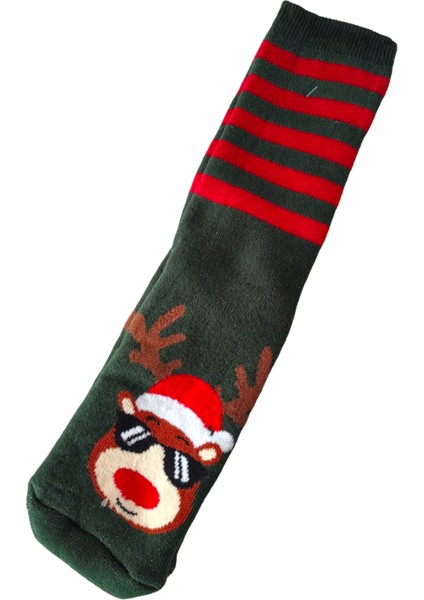 Yılbaşı Temalı Uzun Havlu Çorap Christmas Yeni Yıl