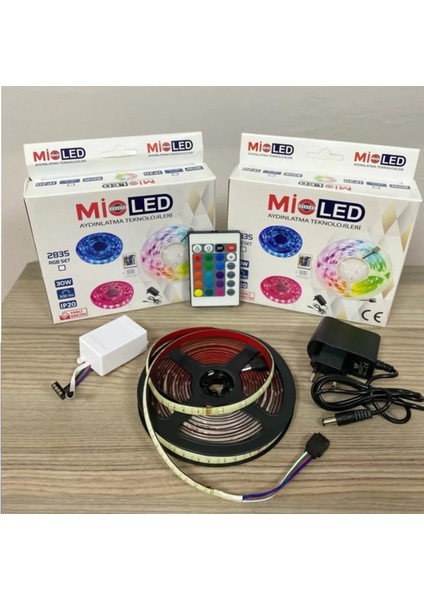 Aral Mini Avm Mio Rgb Şerit LED 5mt Silikonlu Tak Çalıştır Iç ve Dış Mekan Şerit LED