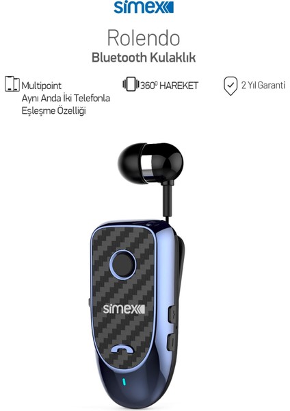 Rolendo Mikrofonlu Makaralı Bluetooth Kulaklık
