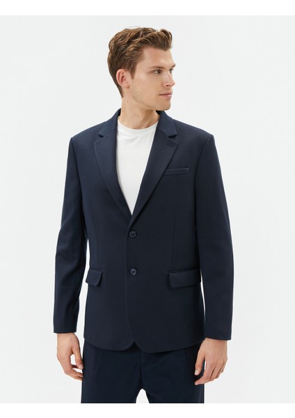 Blazer Ceket Slim Fit Cep Detaylı Düğmeli Mono Yaka modelleri