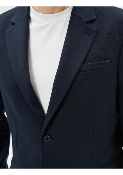 Blazer Ceket Slim Fit Cep Detaylı Düğmeli Mono Yaka indirimleri