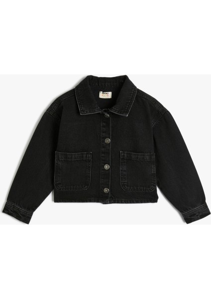 Kot Ceket Cep Detaylı Pamuklu Uzun Kollu