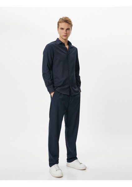 Klasik Gömlek Yarım Italyan Yaka Düğmeli Uzun Kollu fiyatları