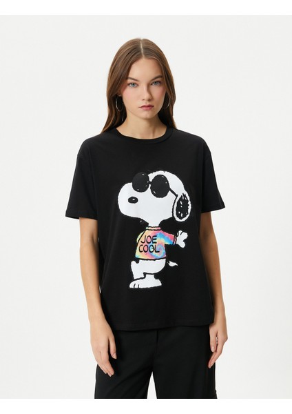 Snoopy Tişört Lisanslı Baskılı Kısa Kollu Pamuklu
