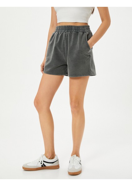 Beli Lastikli Şort Mini Cepli Normal Bel modelleri