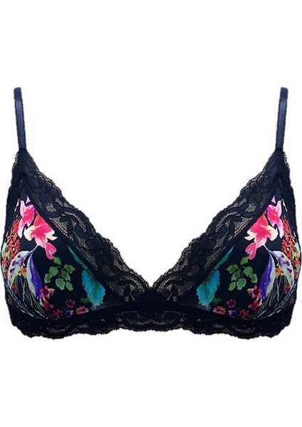 Çiçekli Yakaları Siyah Dantelli Bralet Ds200475br indirimleri