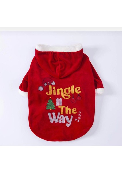 Newyear Slogan Küçük ve Orta Irk Kapüşonlu Köpek Sweat