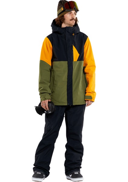 Sarı Erkek Kapüşon Yaka Gore-Tex Desenli Kayak Montu fiyatları