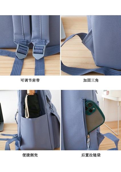 Beş Parçalı Büyük Kapasiteli Renk Engelleyici Kanvas Sırt Seti Çanta (Yurt Dışından) indirimleri