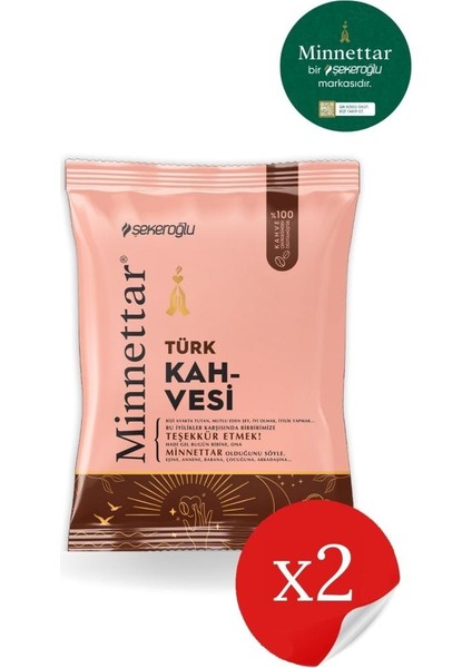 Minnettar Türk Kahve 2 x 100 gr ( 2 Paket )