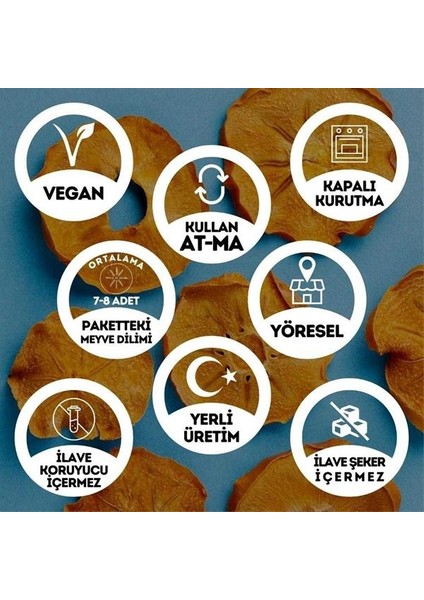 Egeye Dönüş Cennet Hurması Kurusu (Dilim) 50 gr Kavanoz Görünümlü Kilitli Poşet