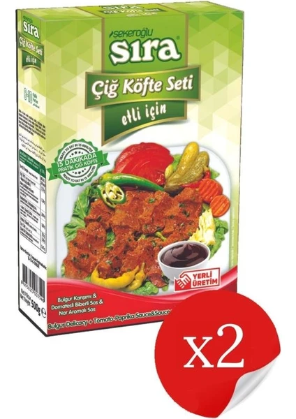 Sıra Çiğ Köfte Seti Etli 2 x 500 gr ( 2 Paket )