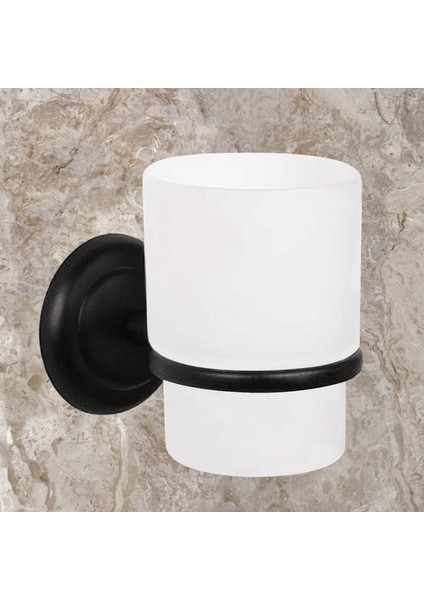 Diş Fırçalık Yapışkanlı Banyo Diş Fırçası Kabı Kutusu Siyah