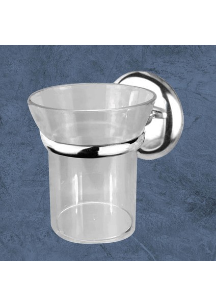 Diş Fırçalık Vidalı Banyo Diş Fırçası Kabı Kutusu Krom Kristal
