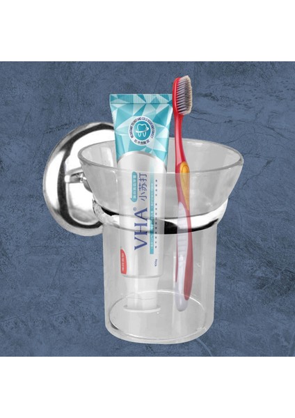 Diş Fırçalık Vidalı Banyo Diş Fırçası Kabı Kutusu Krom Kristal
