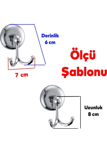 Vidalı Askılık Banyo Tuvalet Lavabo Havlu Bornoz Askısı Çatal Ikili Metal Askı Krom