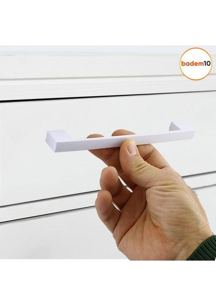 Gölcük Düz (160 mm - 16 cm) Beyaz Metal Mobilya Mutfak Çekmece Dolap Dolabı Kapak Kulbu Kulpu Kulpları indirimleri