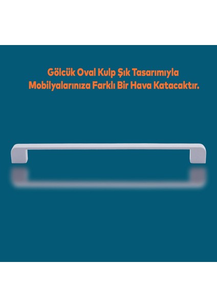 Gölcük Oval (224 mm - 22.4 cm) Beyaz Metal Mobilya Mutfak Çekmece Dolap Dolabı Kapak Kulbu Kulpu Kulpları modelleri