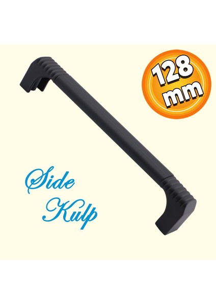 Side Mutfak Kulbu Çekmece Dolap Kulpu Metal Kulp Mobilya Dolabı Kulpları Renk 128 mm Siyah
