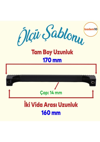 Side Çekmece Dolap Kulpu Mutfak Kulbu Metal Kulp Mobilya Dolabı Kulpları Renk 160 mm Siyah fiyatları