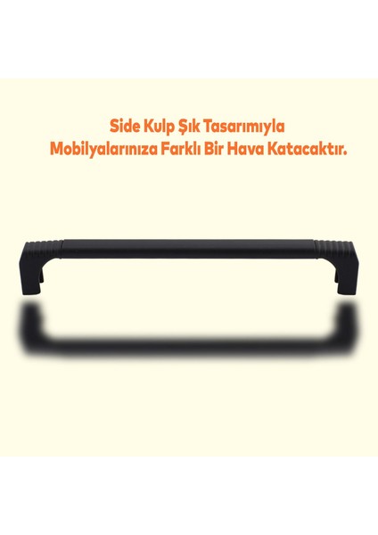 Side Çekmece Dolap Kulpu Mutfak Kulbu Metal Kulp Mobilya Dolabı Kulpları Renk 160 mm Siyah modelleri