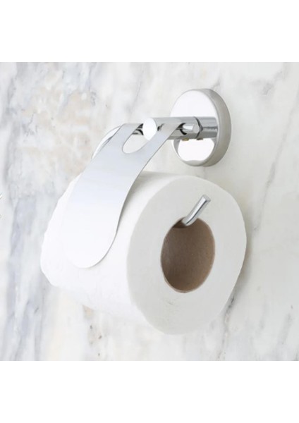 Yapışkanlı Tuvalet Kağıtlık Aparat Kapalı Wc Kağıt Standı Bez Havluluk Paslanmaz Metal Sağlam Krom